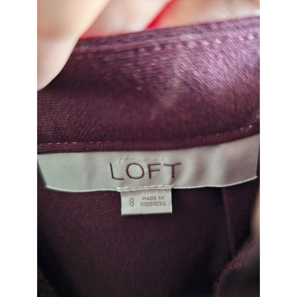 NEW LOFT Burgundy Pencil Skirt Size 8 Business Work Office Secretary - Picture 2 of 6